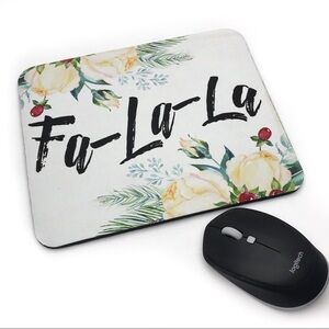Holiday Fa La La Laptop Computer Mouse Pad Holiday Gift Office Desk Supply
